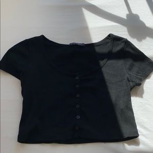 black brandy button down top